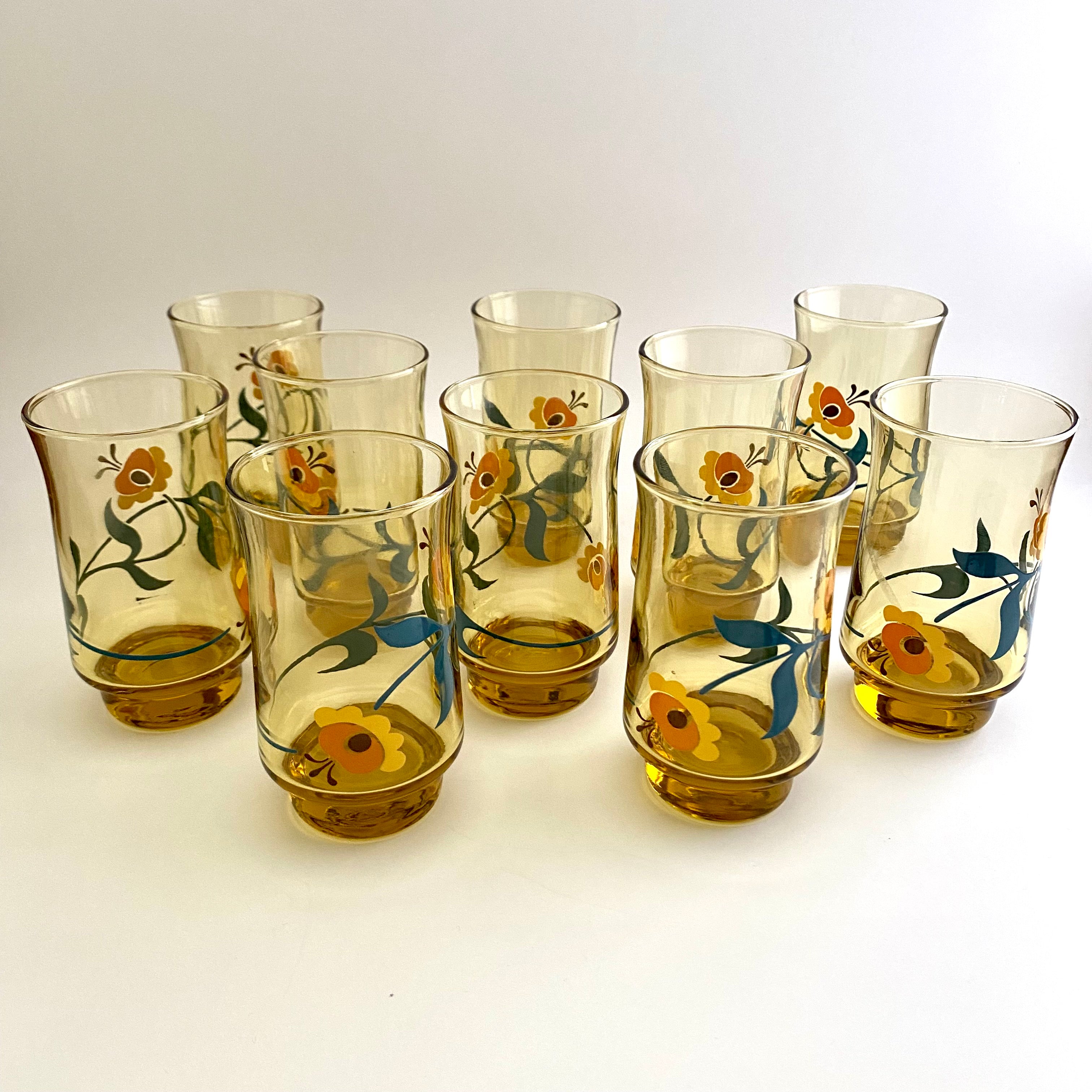 1980s high quality Smokey Glass Vintage Drinking Glasses - Set of Four