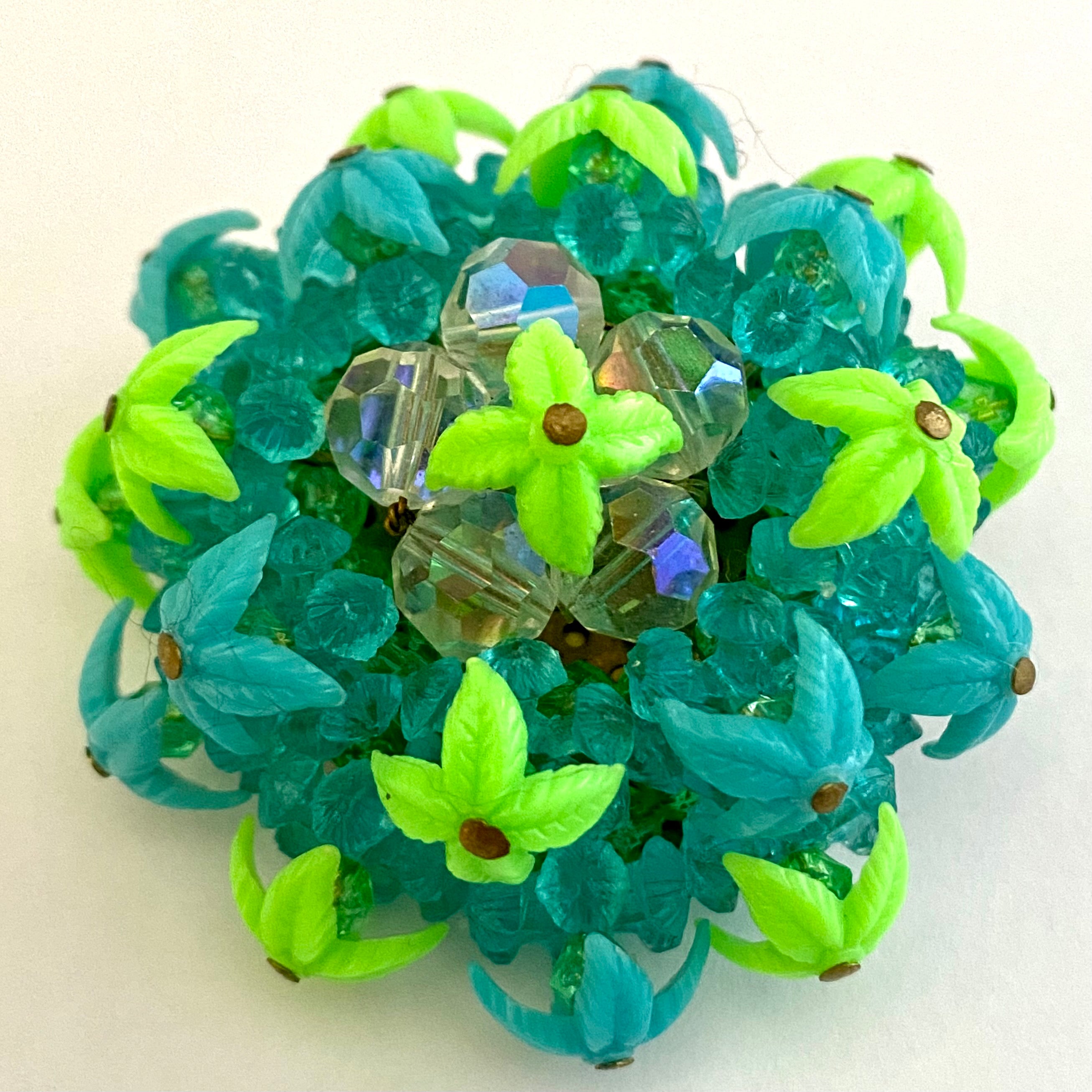 1960s West Germany Bead Flower Brooch