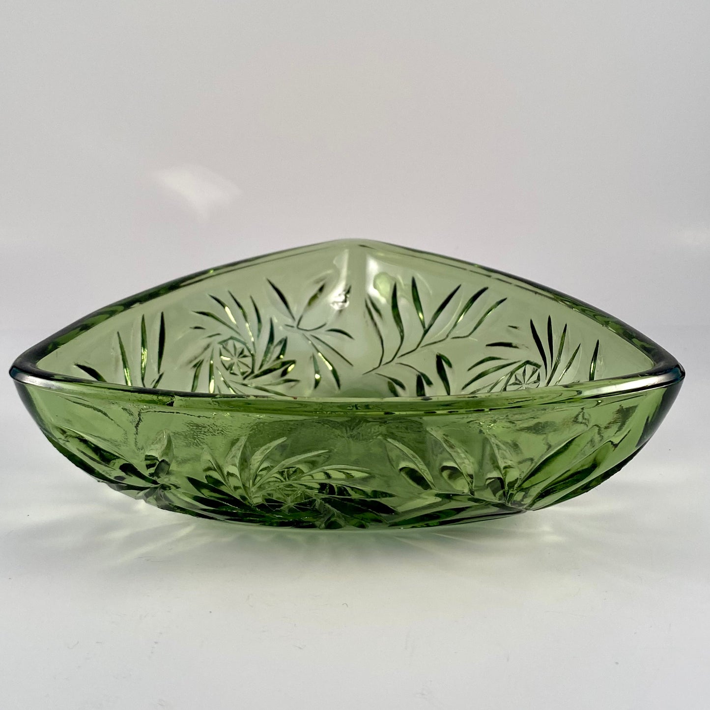 1970s Green Glass Dish