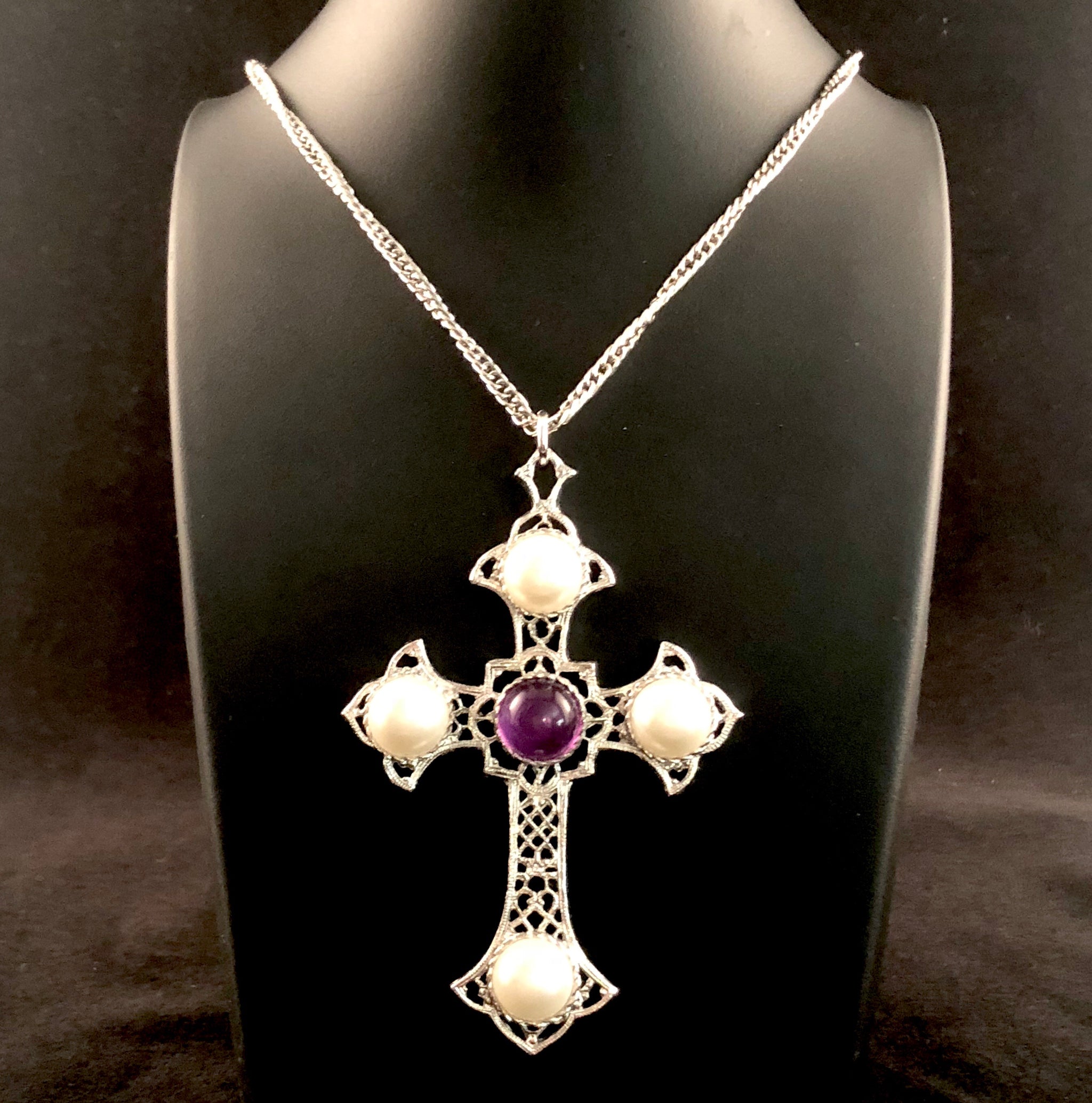 Early to Mid 70s Sarah Coventry Crusader Cross Necklace in Original Bo ...