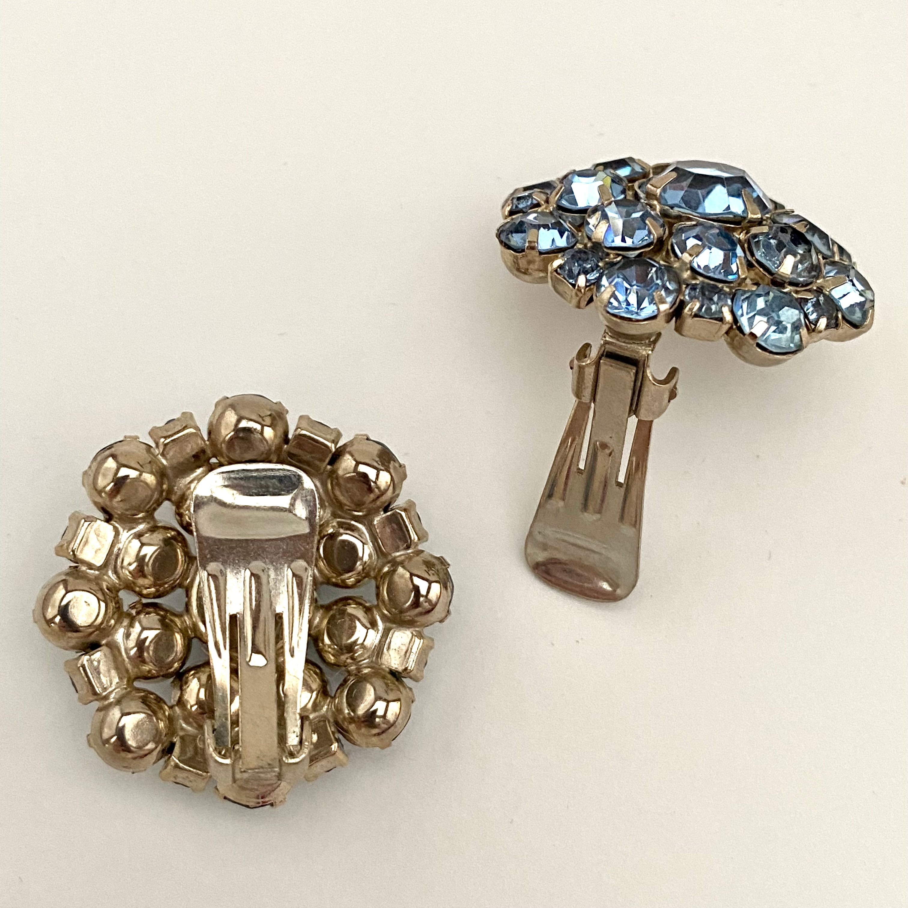 Vintage shops Earring Lot clip on rhinstone