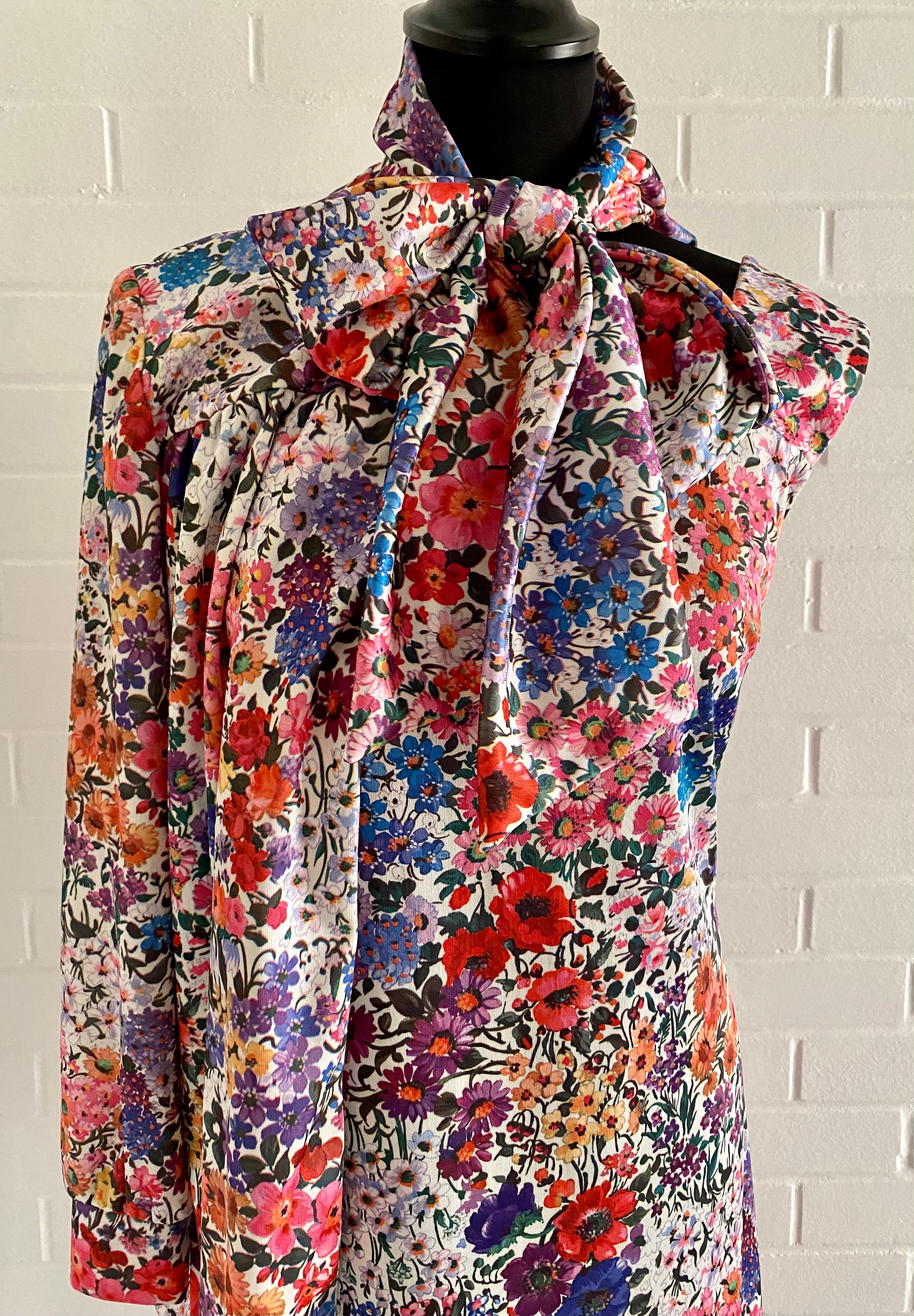 Vintage 70s popular Bleeker Street Floral Maxi Dress