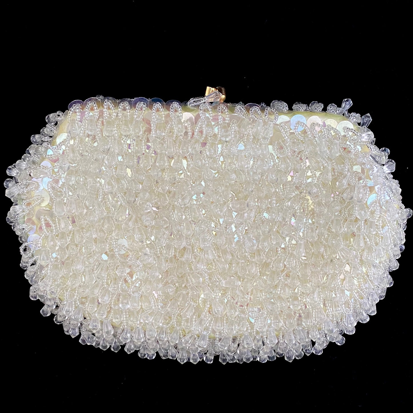 Buy Vintage White Beaded Clutch La Regale LTD With Gold Clasp and Online in  India 