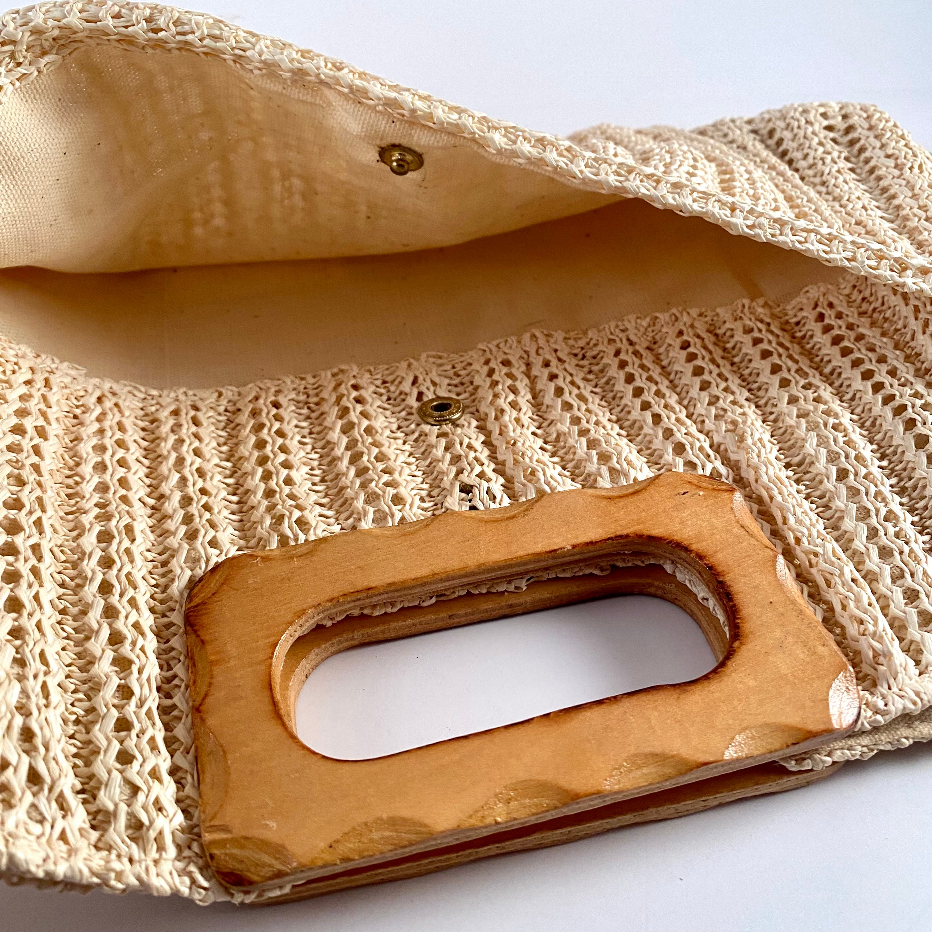 Vintage wooden handle purse sale