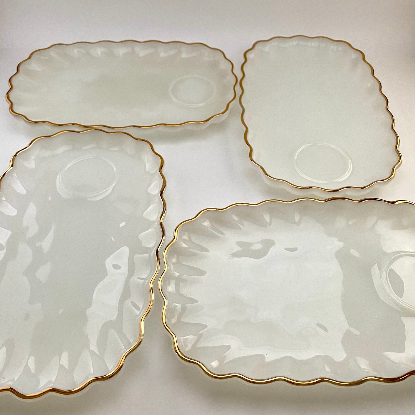 Late 50s/ Early 60s White Luncheon Plates & Cups (Set of 4)