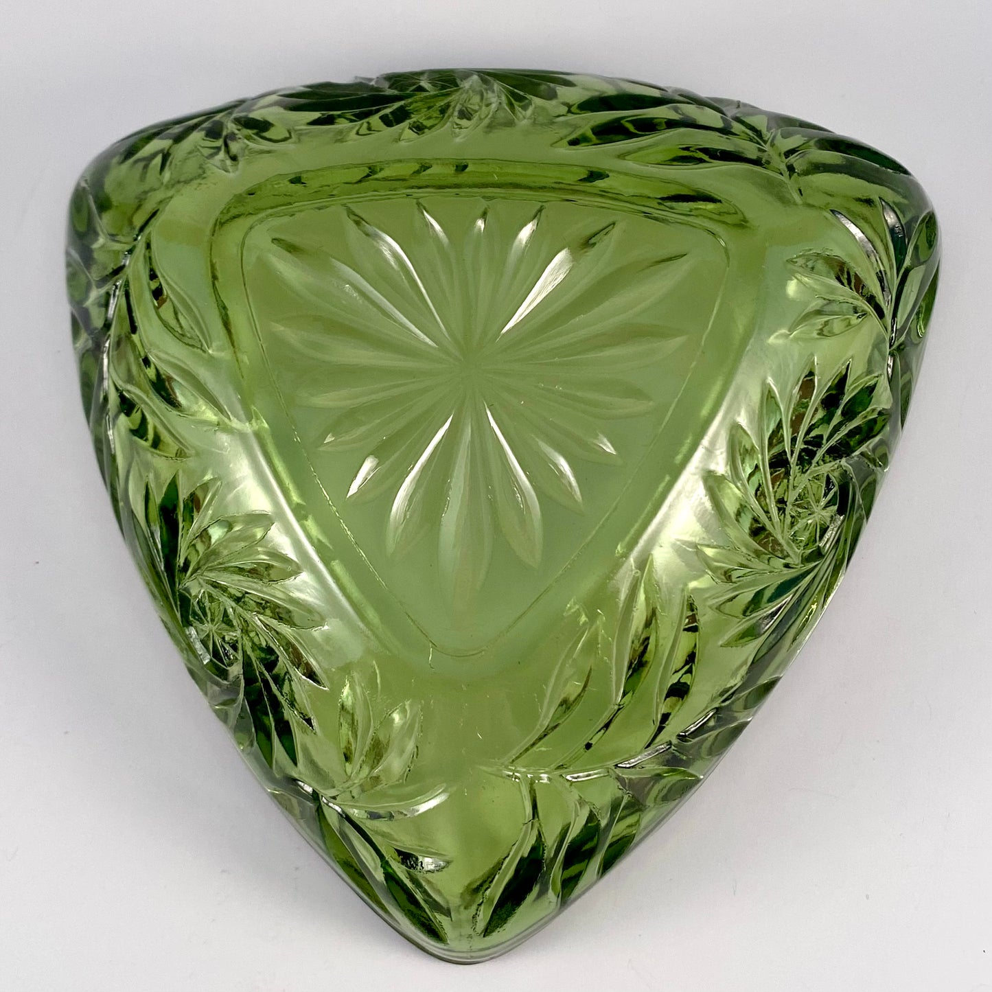 1970s Green Glass Dish