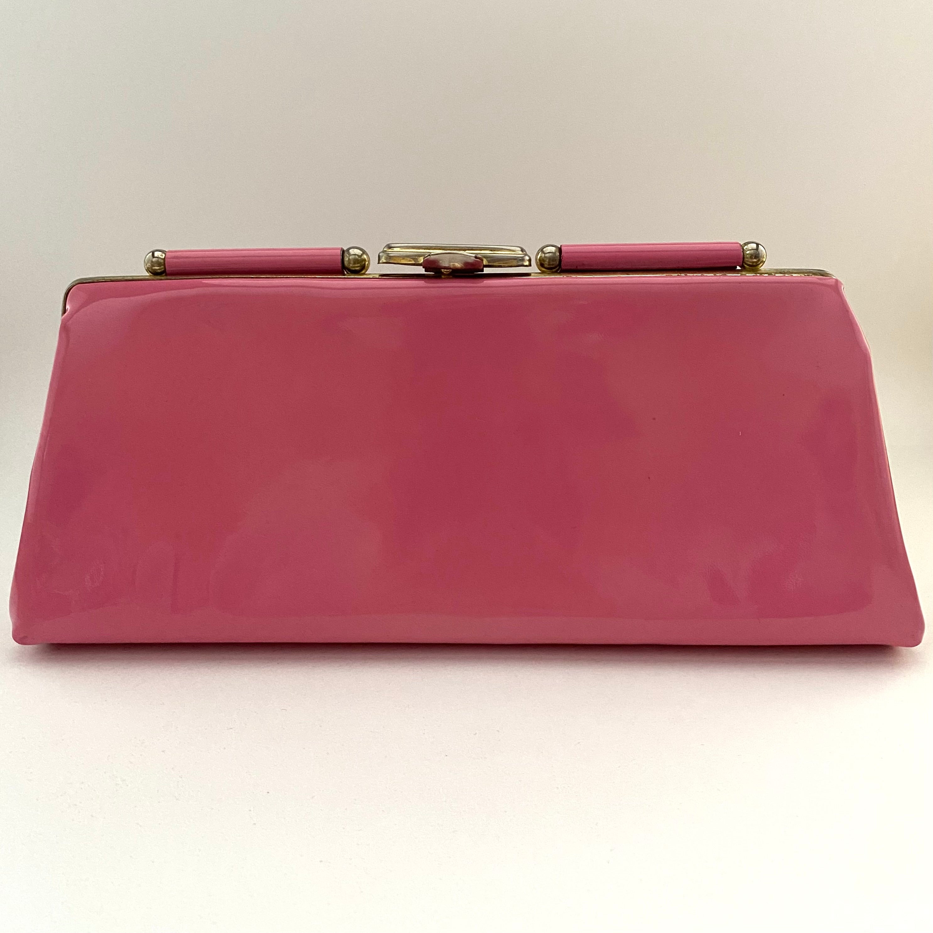 Pink patent leather purse sale