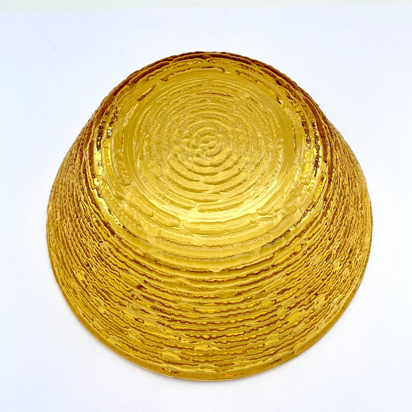 1970s Amber Textured Glass Bowl