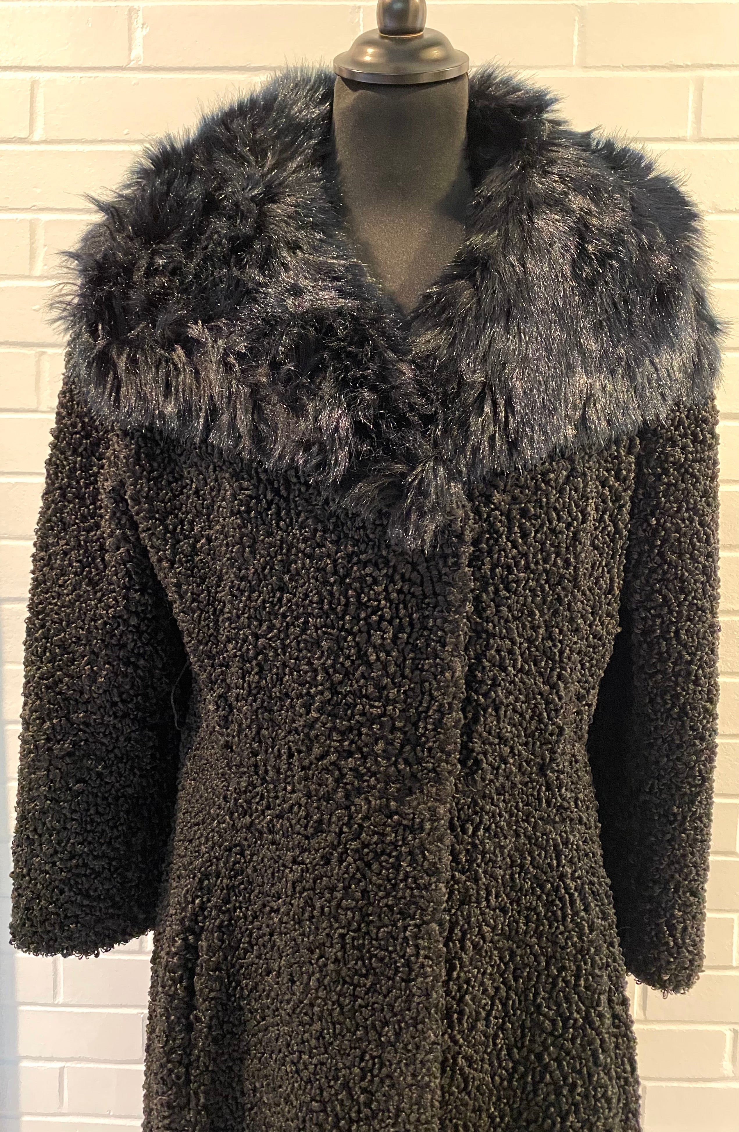 Vintage 2024 50's Style Black Fur Jacket