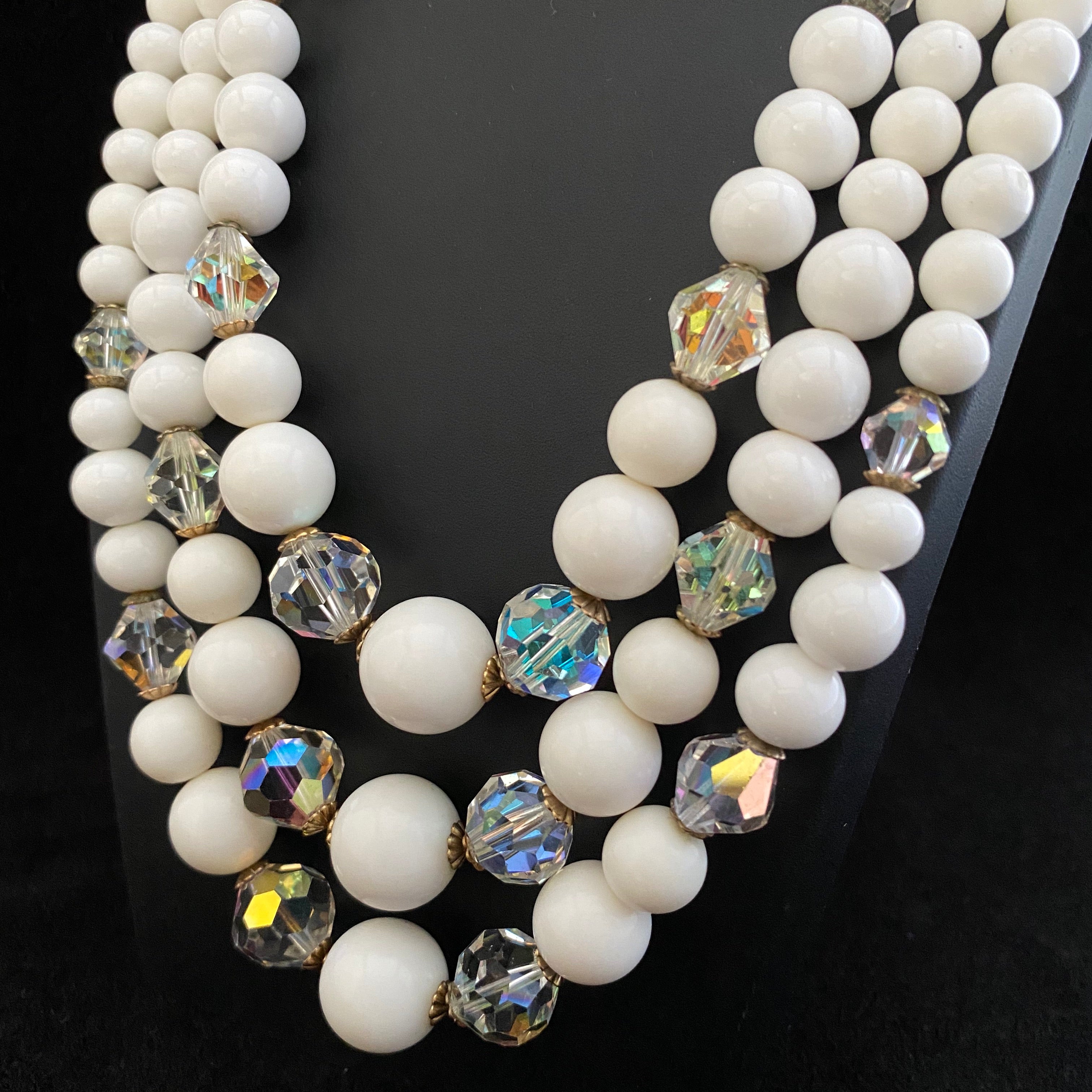 Large white clearance bead necklace