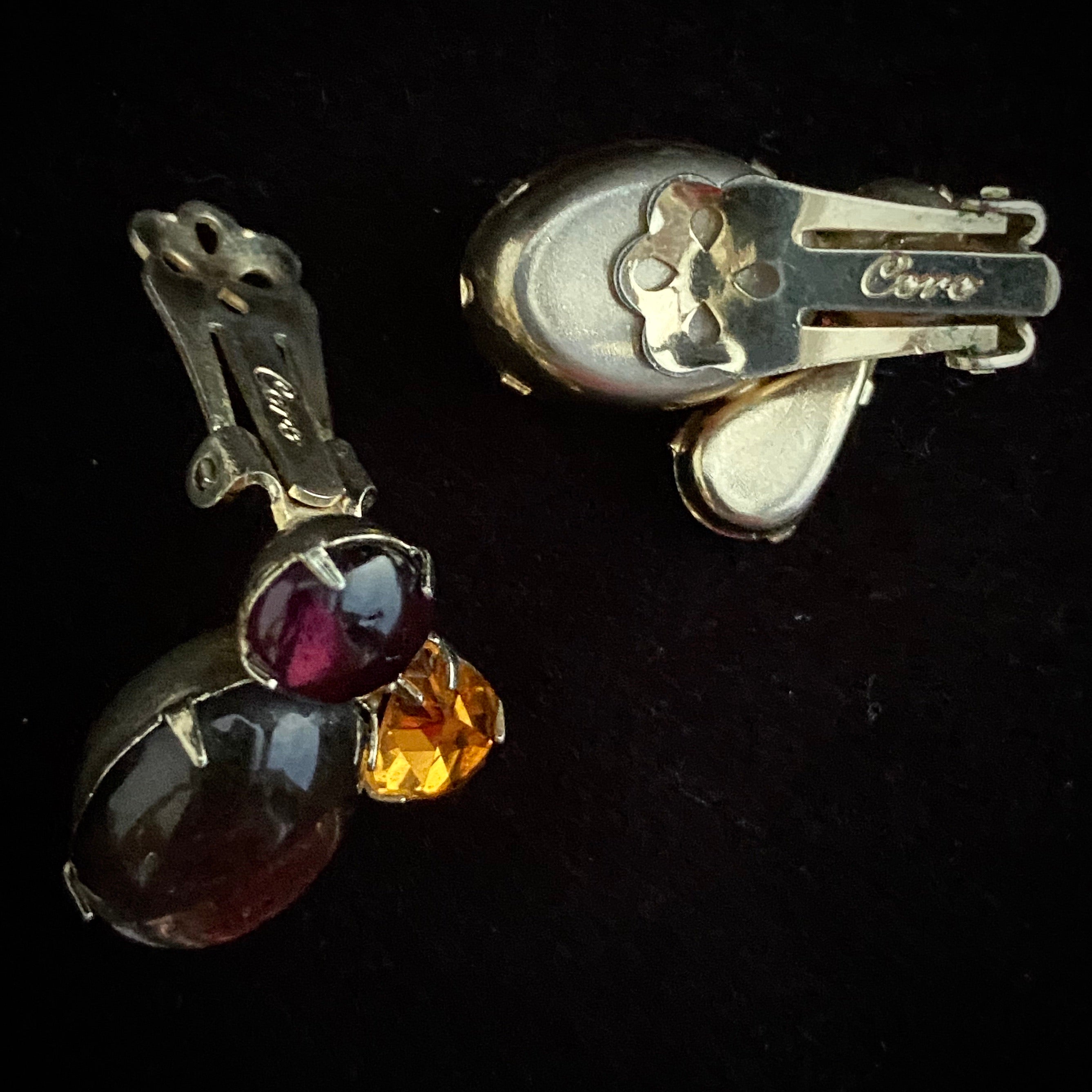 Vintage 50s Napier Earrings Sculptural Silverplated Fruit Bowl Clips –  Metro Retro Vintage