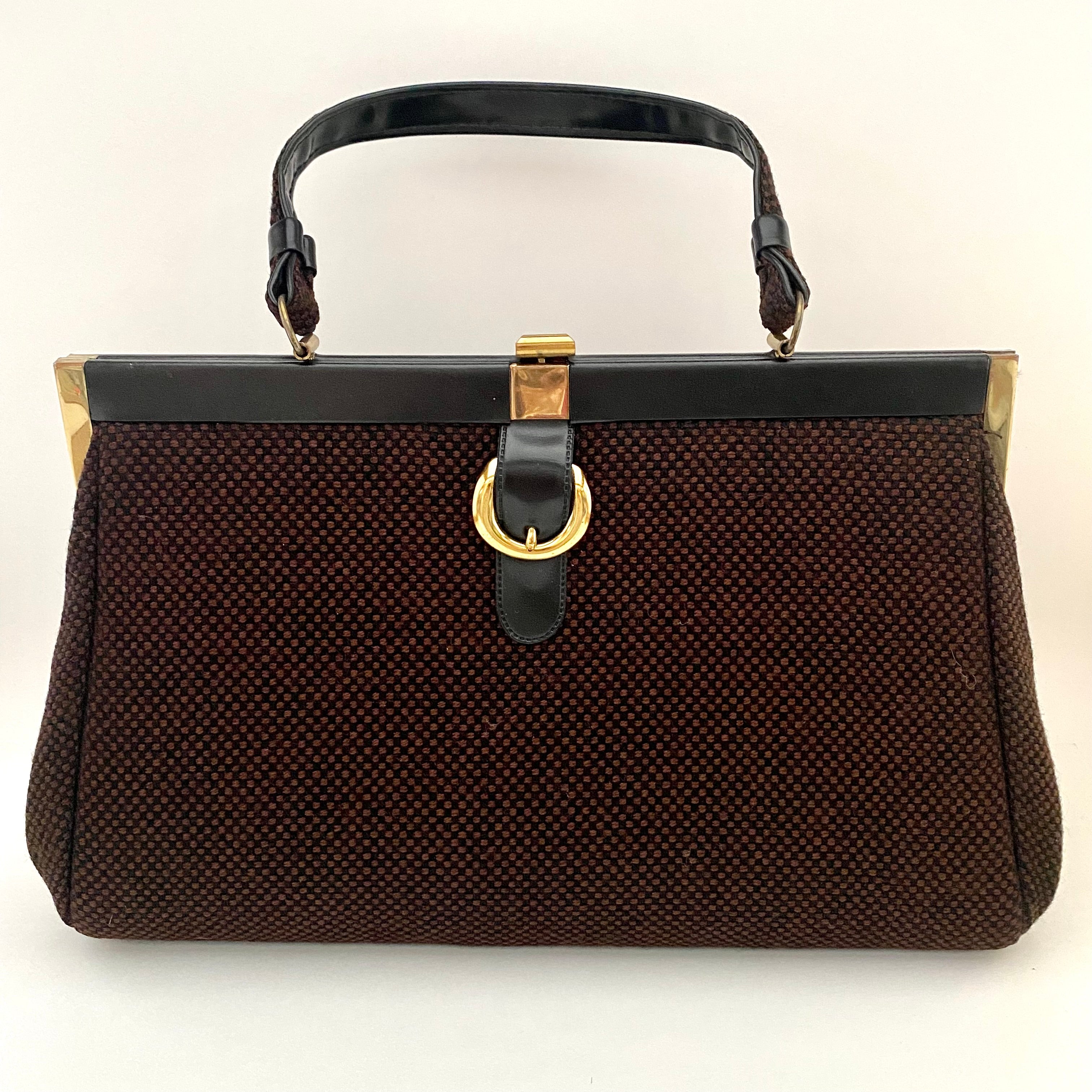 Vintage Handbag Purse Brown Leather Brass Metalwork Vintage 50s Bag - Etsy  UK | Vintage handbags, Brown leather, Bags