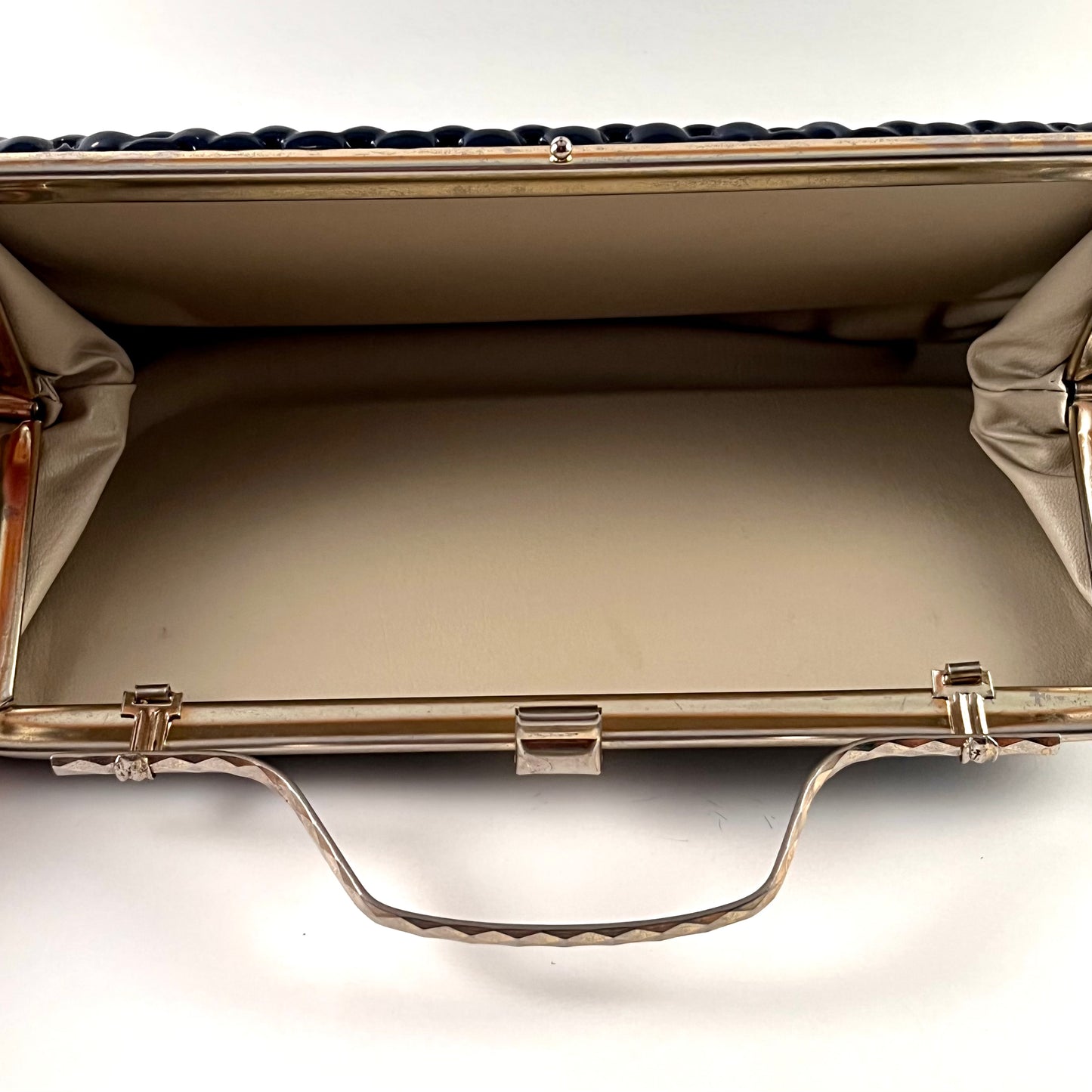 1960s Textured Vinyl Clutch With Optional Handle