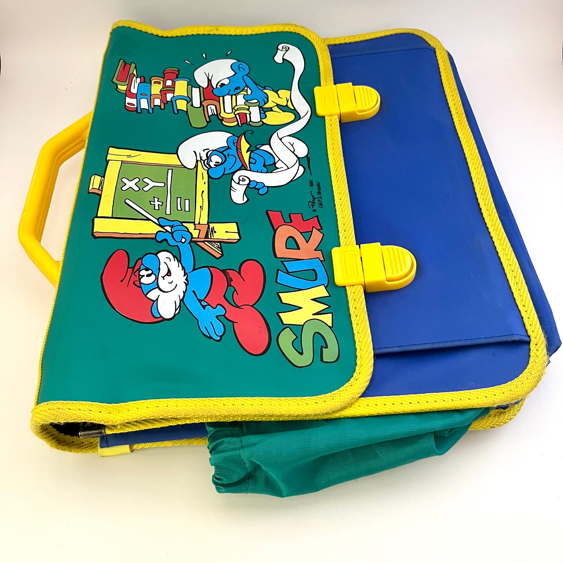 1990 Vintage Smurf Backpack/ Briefcase (Marked Peyo I.M.P.S